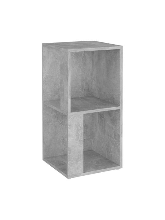 Γωνιακή Βιβλιοθήκη Γκρι Σκυροδέματος 33x33x67εκ.