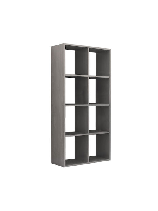 Bookcase Anser Grey Concrete 69.8x29x142cm