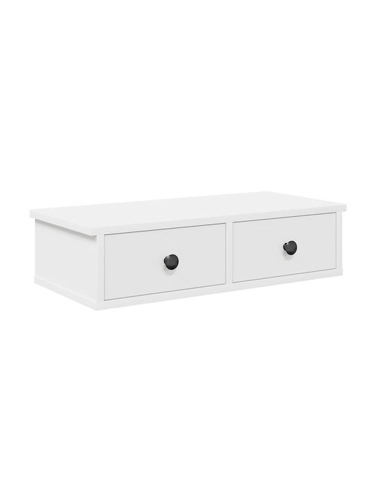 Wall Living Room Cabinet Made of Particle Board White 60x28x15cm
