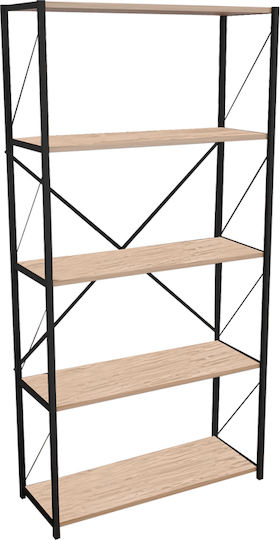 Βιβλιοθήκη Tikilmo Μαύρο 88x34x180εκ. 321-000003 Βιβλιοθήκη Tikilmo Μαύρο 88x34x180εκ. 321-000003