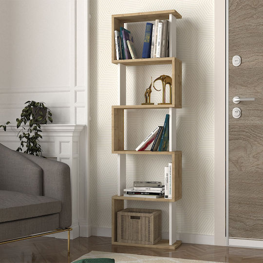 Библиотека Alvina Sapphire Oak - Бял 45x19.6x158.8см