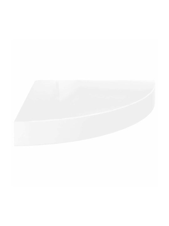 Corner Shelf Wall White Glossy 25x25x3.8cm