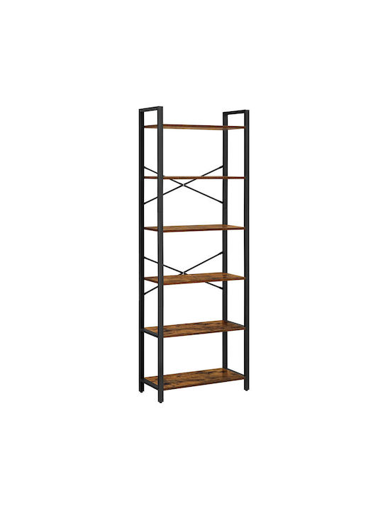 Vasagle Bibliothek Dunkelbraun 66x30x186cm
