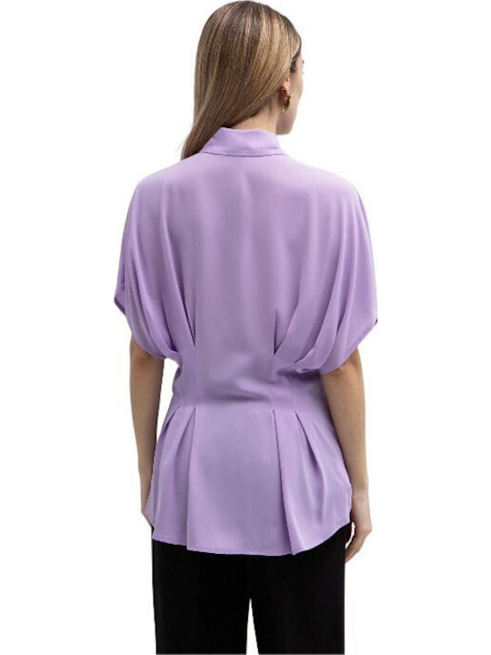 Short Sleeve Women's Shirt Lilac