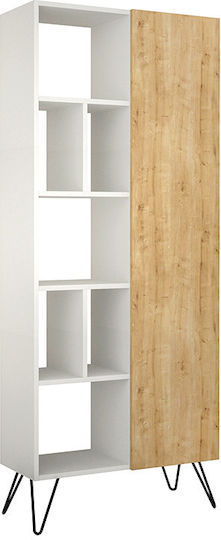 Bibliotecă Jedda 80.6x29.6x191cm White / Natural Beech