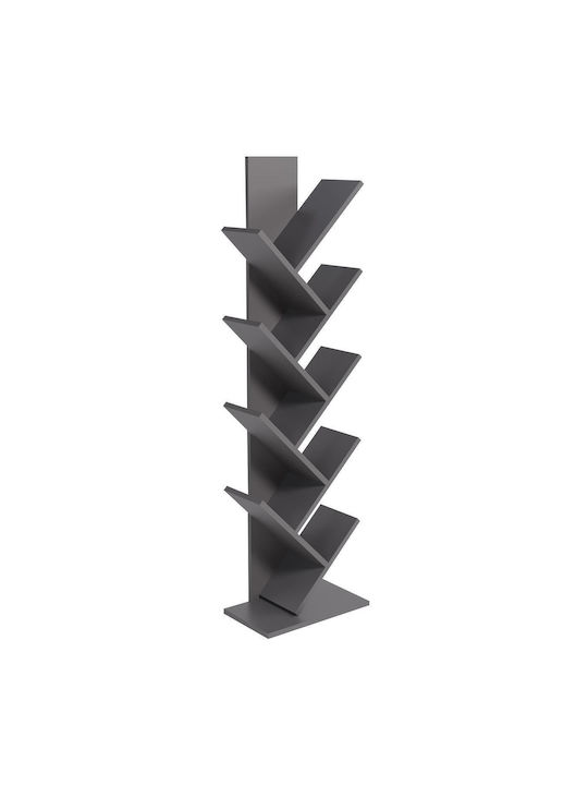 Azizi Grey Bookcase 35x19.5x130cm