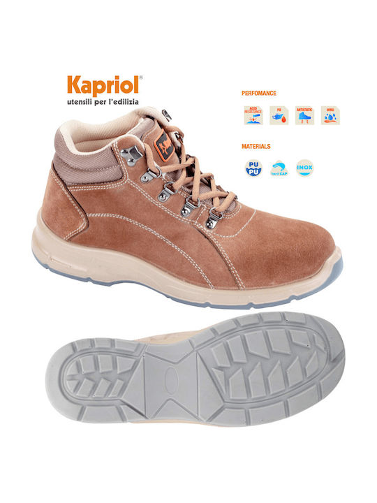 Kapriol Patrol Αδιάβροχο Μποτάκι Ασφαλείας Καφέ S3 με Πιστοποίηση P,SRC