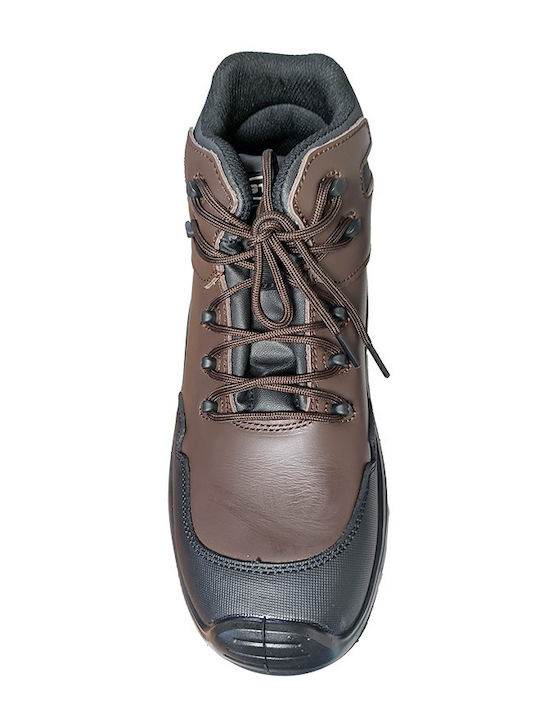 Adiavroxo (Work Aprons & Sleeves) Waterproof Boots Safety Brown S3 with Certification SRC