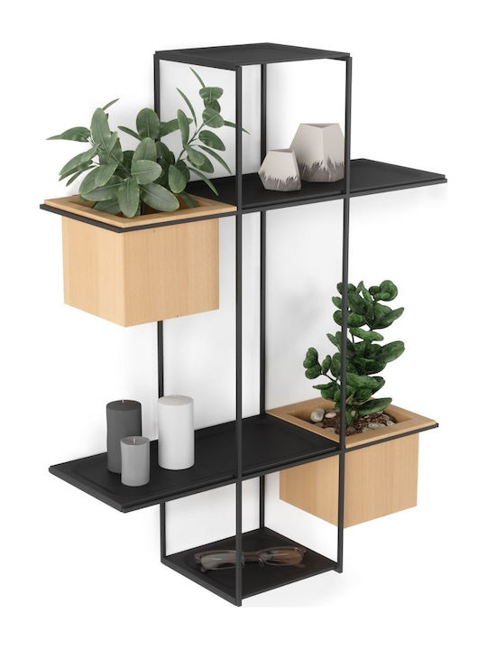 Regal Wand Cubist Schwarz 48x64x16cm