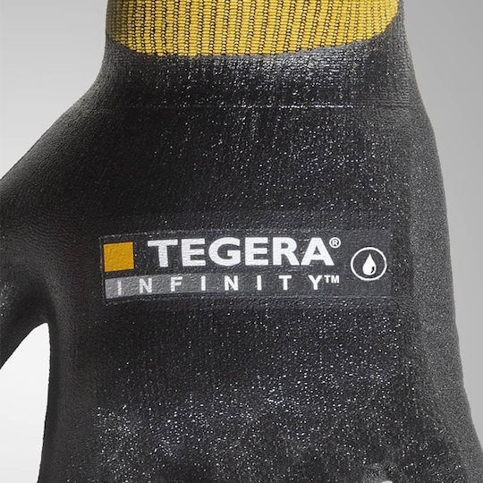 Tegera Infinity Γάντια Εργασίας Μαύρα Νιτριλίου