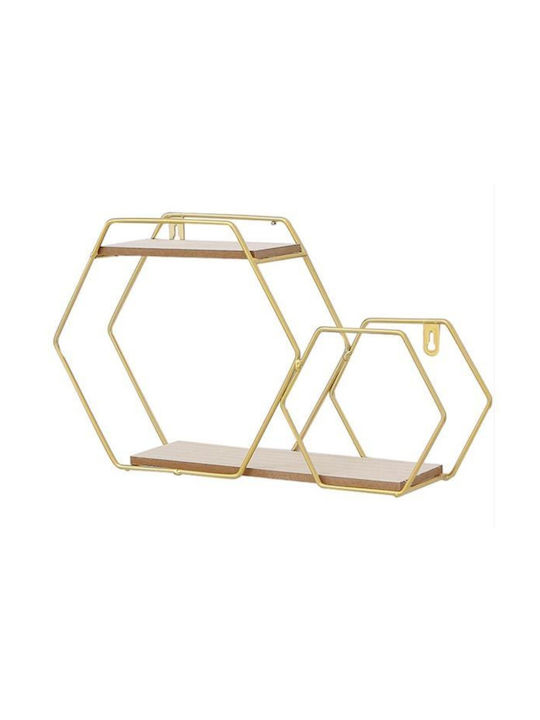 Ράφι Τοίχου Minimal Χρυσό 25x12x25εκ.