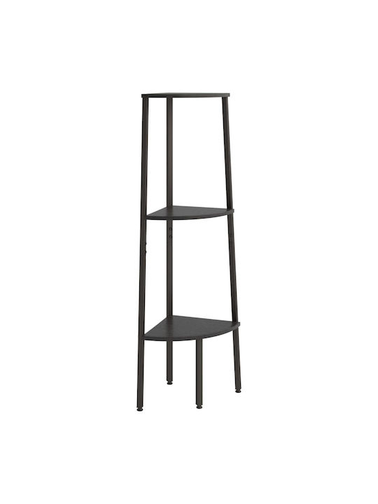 Corner Black Bookcase 45.5x31.5x120cm