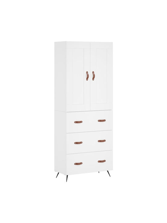 White Bookcase 69.5x34x180cm