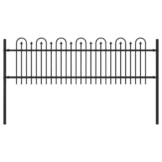 vidaXL Gartenzaunmaterial aus Stahl 200x130x130cm 1Stück Black