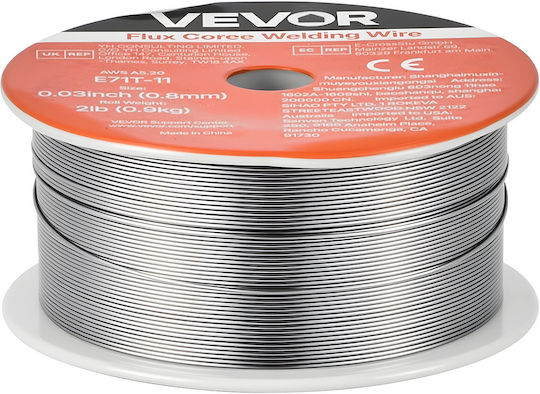 Mig Flux Core Welding Wire Vevor E71t-11 0.8mm 0.9kg Welding Wire For Mild Steel Gasless Low Spatter Arc Welding All Positions Self-Shielded Outdoor Use
