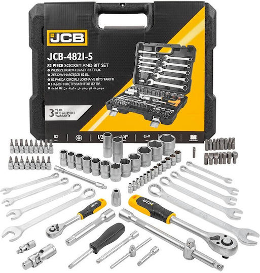 JCB Set Ratchet 1\2" & 1\4" 82pcs