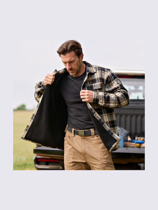 Portwest Ka313 Check Shirt Sherpa Lining Ka3 Brown