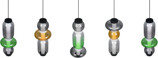 Trio Lighting Κρεμαστό Φωτιστικό Πολύχρωμο Ράγα 100x12x200εκ.