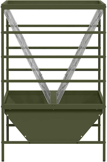 vidaXL Metal Sheep Feeder with 15kg Capacity 100x60x90cm
