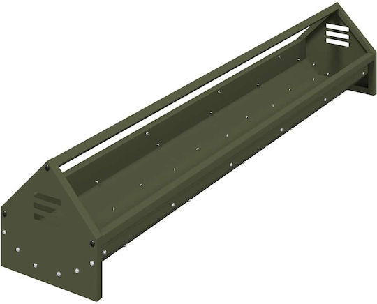vidaXL Chicken Feeder Trough Olive Feeder for Chickens and Poultry with Capacity 3.93kg 108x20.5x20cm.