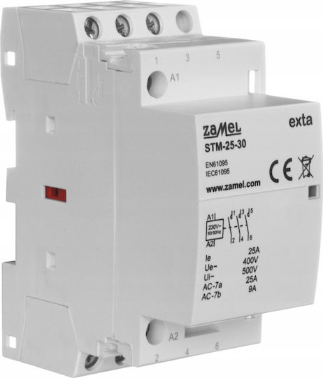 Zamel Ρελέ Ράγας 25A Τριπολικό με Τάση 230V