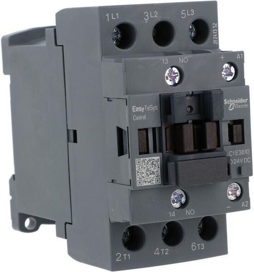 Power Contactor Easy Tesys Control Ac-3 38a 3p 1no 24v Dc Coil Lc1e3810bd