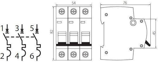Kanlux Three-Pole Rail Switch 20A