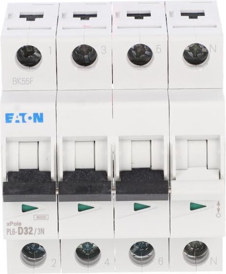 Eaton Automatischer Leistungsschalter 3p+n D 32a 6ka AC Pl6-d32/3n 165042