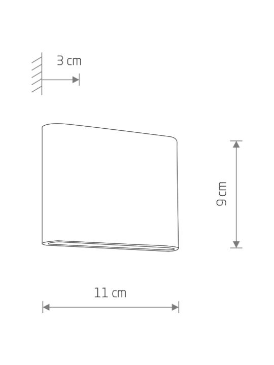 Nowodvorski Wall-Mounted Outdoor Light LED with Warm White Light 9x11εκ.