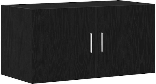 Wall Mounted Living Room Cabinet made of Particle Board Black Oak 80x39x40cm