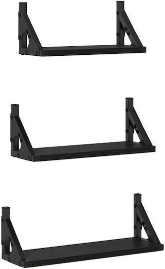 Shelves Wall 3pcs 37x12x13cm Black Shelves Wall 3pcs 37x12x13cm Black