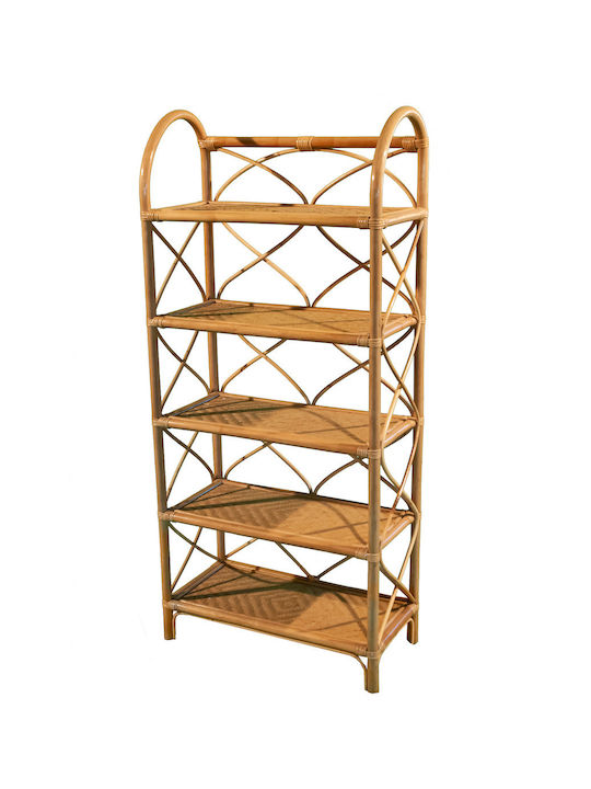 Bookcase Ecoshadow Rattan Bamboo Natural 33x67xh170cm
