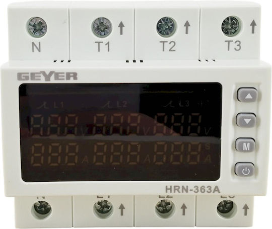 Geyer Three-phase Voltage Monitor Rail Digital HRN-363A