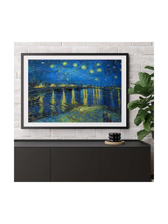 Poster Van Gogh Starry Night Over Rhone Art106 50cm X 70cm Brown Wooden Frame