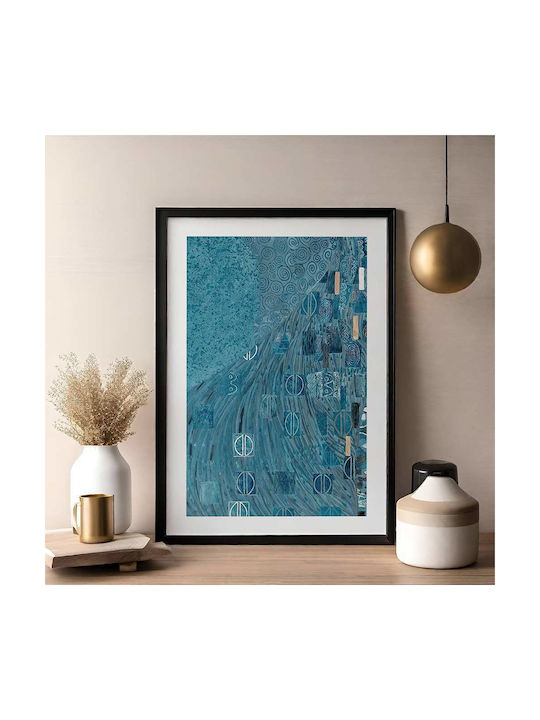 Poster Blue Details By Gustav Klimt Art156 50cm X 70cm Μαύρη Ξύλινη Κορνίζα