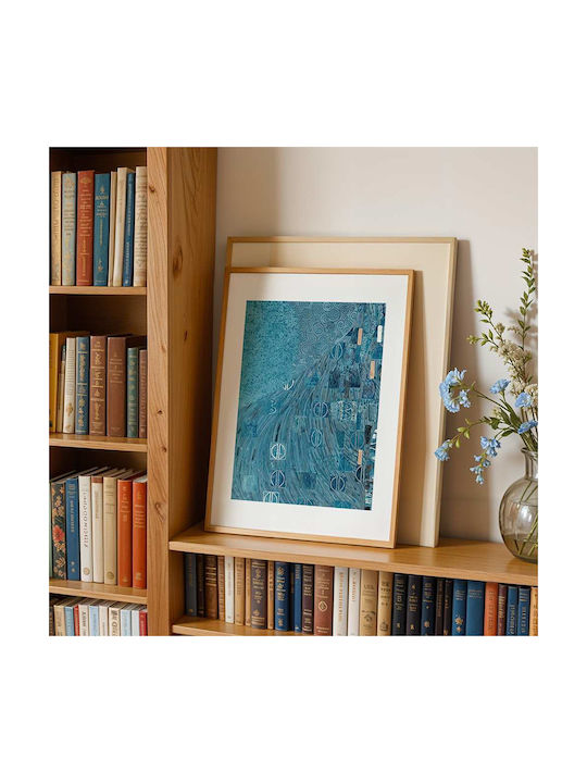 Poster Blue Details By Gustav Klimt Art156 50cm X 70cm Μαύρη Ξύλινη Κορνίζα