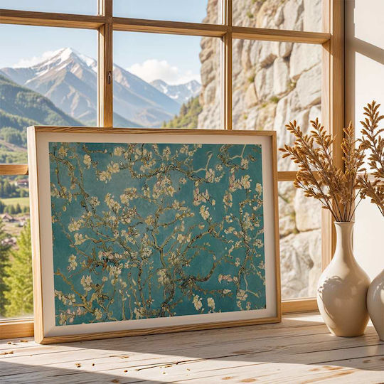 Poster Van Gogh Almond Blossom Art104 50cm X 70cm Black Wooden Frame