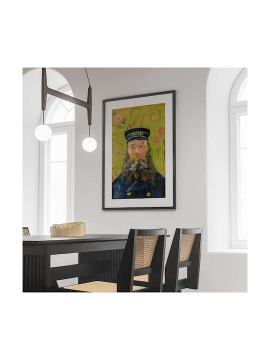 Poster Van Gogh Postman Art114 50cm X 70cm Κορνίζα Φυσικό Ξύλου Μπεζ