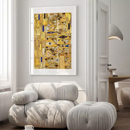 Poster Adele's Dress Details By Gustav Klimt Art154 50cm X 70cm Brown Wooden Frame