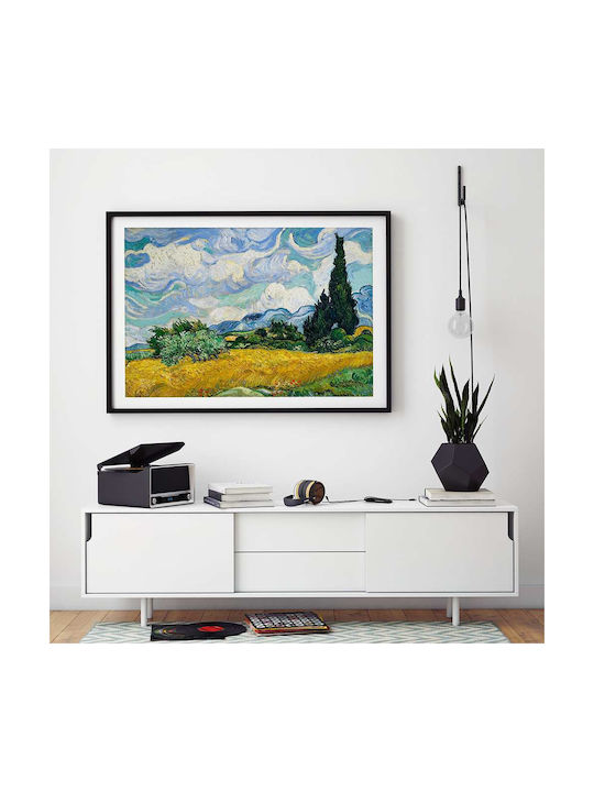 Poster Van Gogh Wheat Field Cypresses Art108 50cm X 70cm White Wooden Frame
