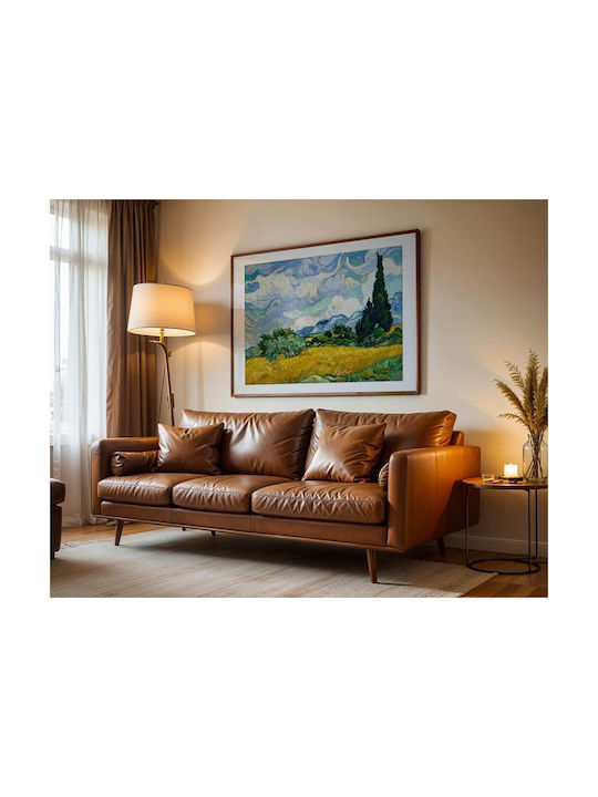 Poster Van Gogh Wheat Field Cypresses Art108 50cm X 70cm White Wooden Frame