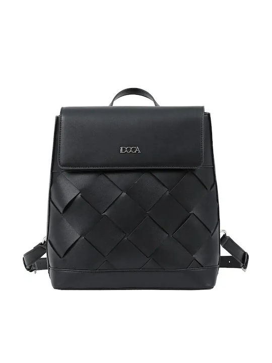 Women's Backpack Bag Made of Synthetic Leather Black
