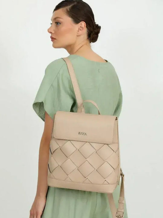 Women's Backpack Bag Made of Synthetic Leather Black