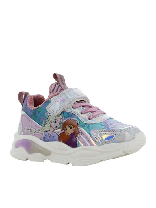 Frozen Kids Anatomic Sneakers with Hoop & Loop Closure and Lights Multicolour