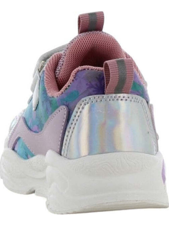 Frozen Kids Anatomic Sneakers with Hoop & Loop Closure and Lights Multicolour
