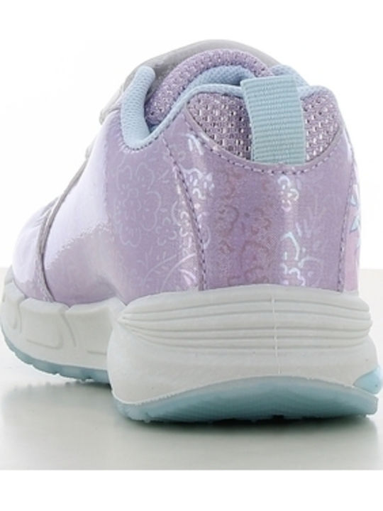 Παιδικά Sneakers Ανατομικά με Σκρατς & Φωτάκια Λιλά