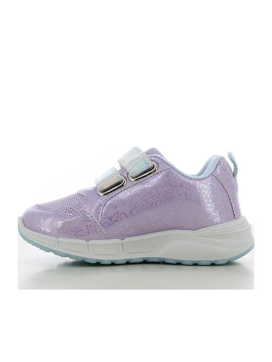 Παιδικά Sneakers Ανατομικά με Σκρατς & Φωτάκια Λιλά