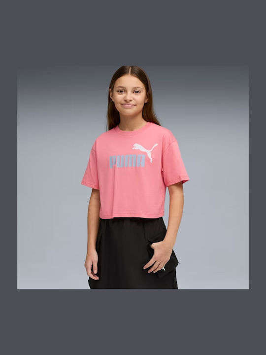 Παιδικό Crop Top Κοντομάνικο Ροζ