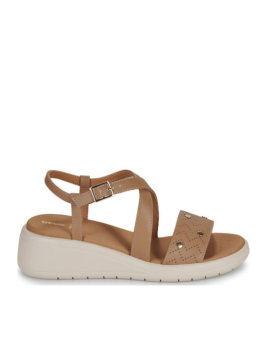 D Meliconia Damenplattformen Beige