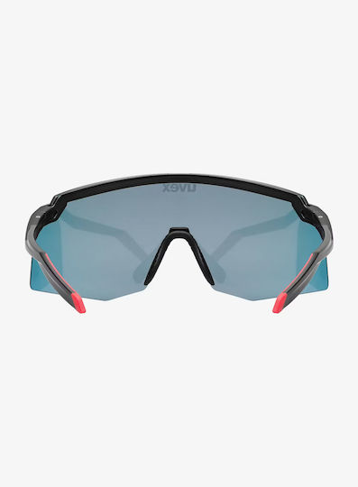 Uvex Cycling Glasses with Black Frame and Transparent Mirror Photochromic Lenses